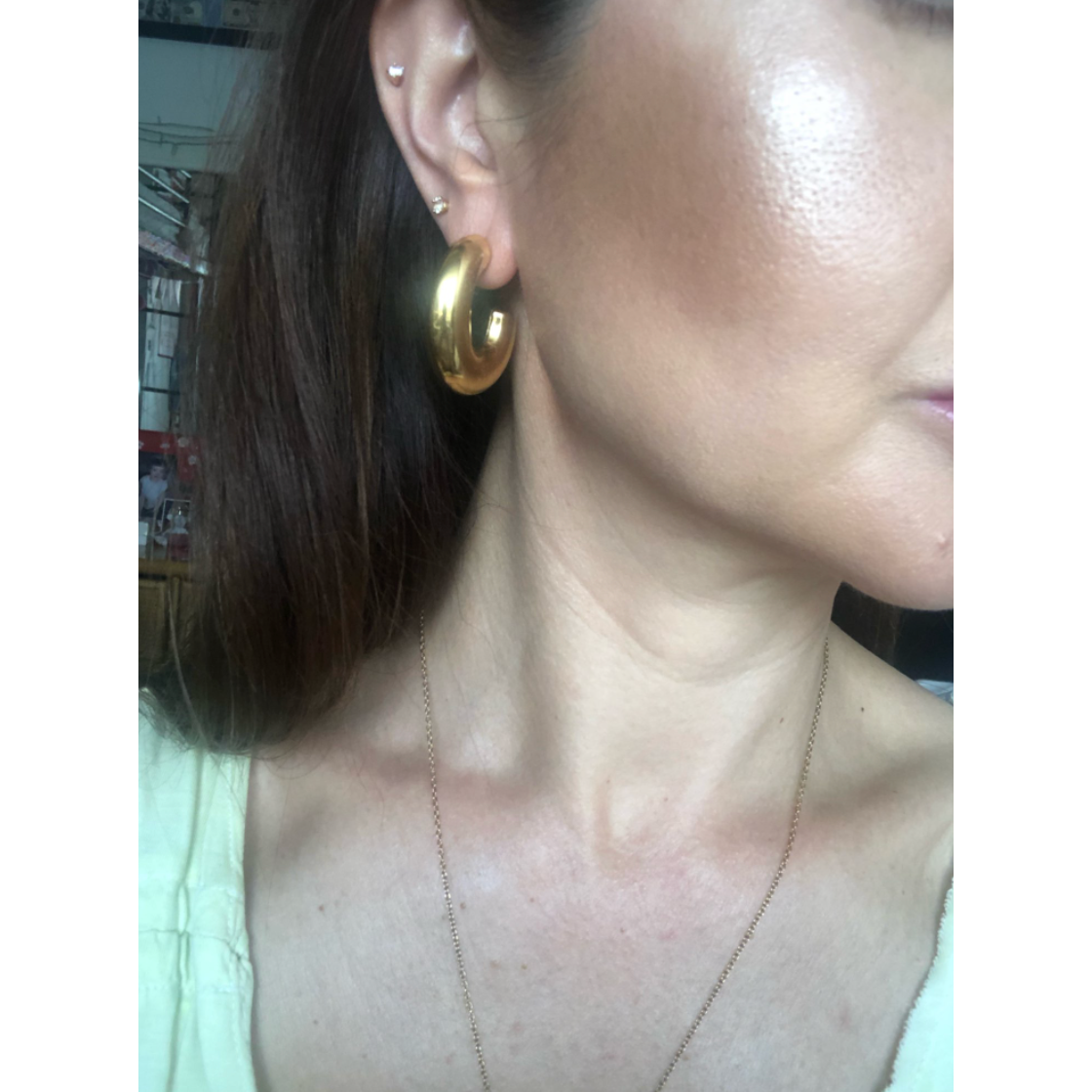 Theodora - Wide Geometric Hoop Earrings