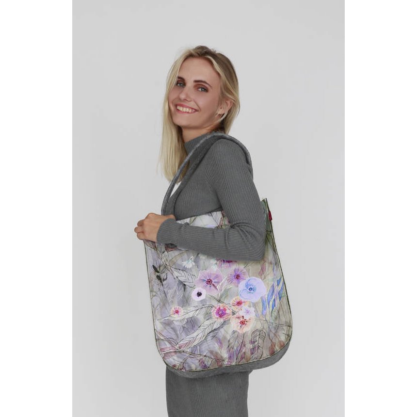 Primavera Shoulder Bag In Felt City Line Bertoni