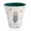 Melamin Becher blaue Punkte "Hase Hugo"