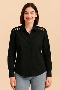 Sophyline Black Bluse mit gehäkelten Detail-4-Pack (S-XL)