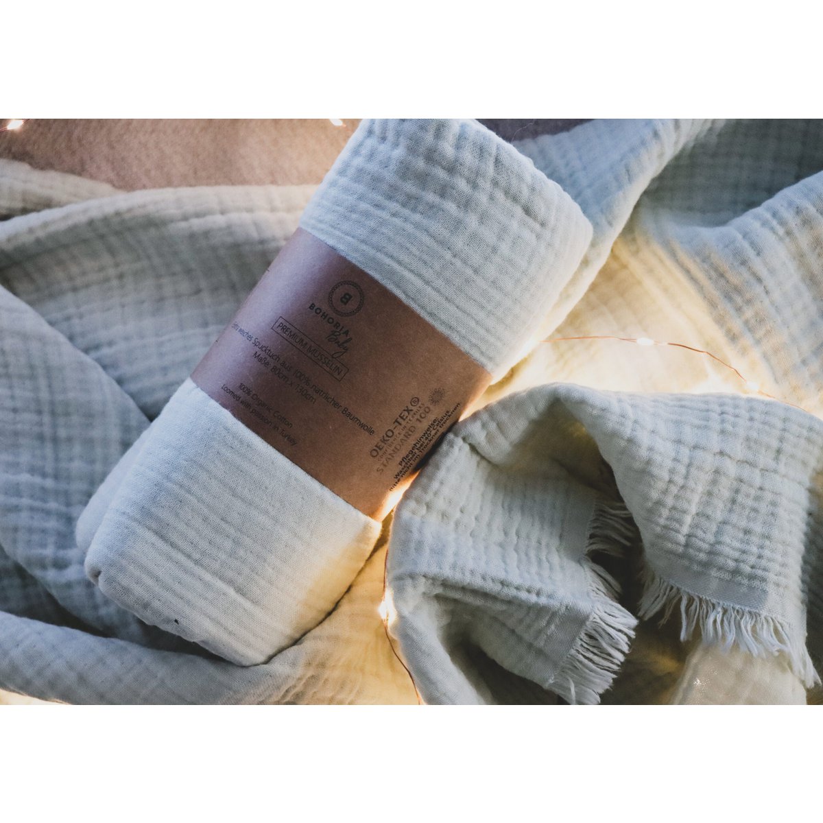 BOHORIA® muslin muslin cloth baby burp cloth Peach 80x80cm