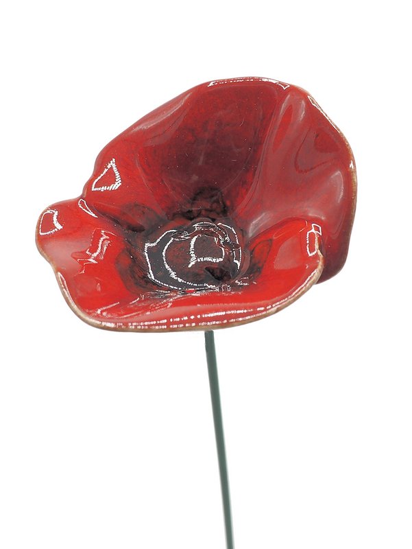 Fiore di papavero in ceramica medio 6 cm