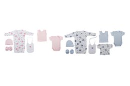 BABY-SET 7 BAUMWOLLE 33X30 0-6 MONATE STERNE 2 SUR BE169983