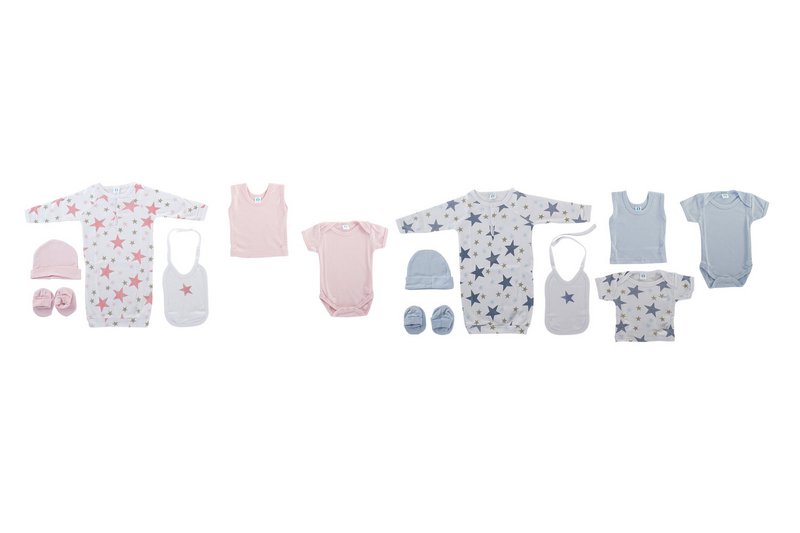 BABY-SET 7 BAUMWOLLE 33X30 0-6 MONATE STERNE 2 SUR BE169983