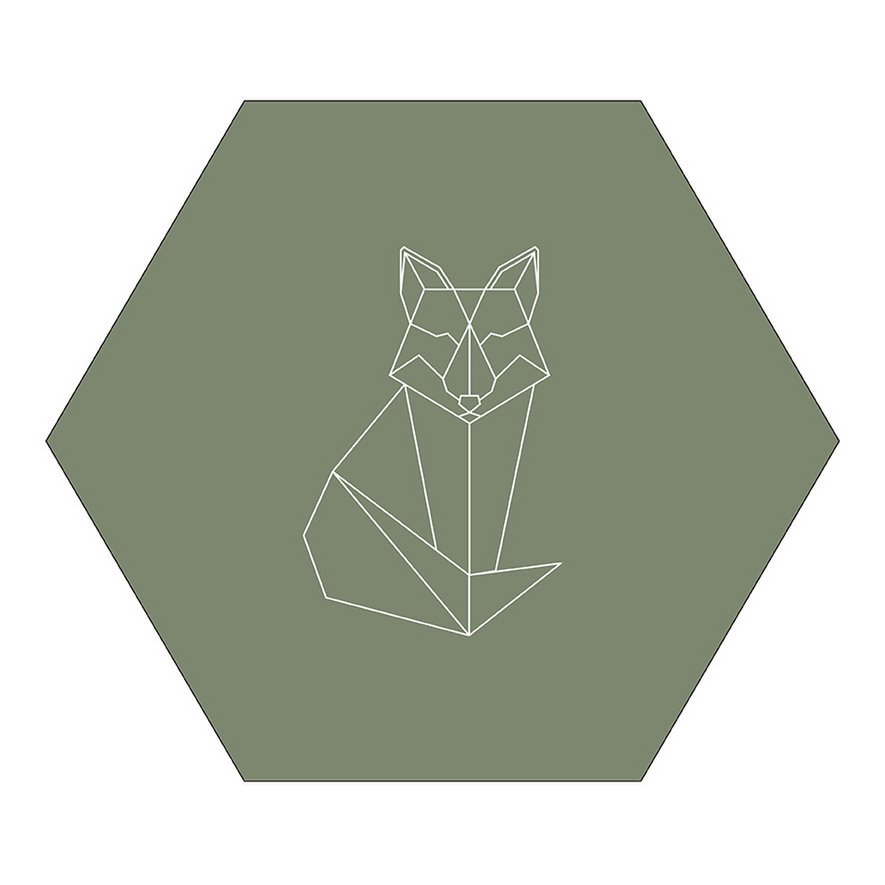 Wall hexagon fox green