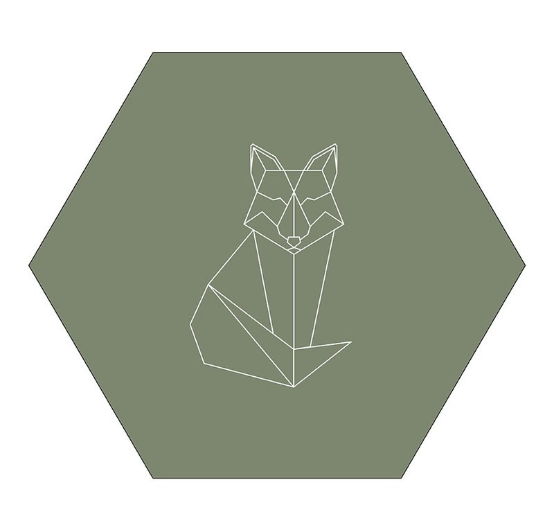 Wall hexagon fox green