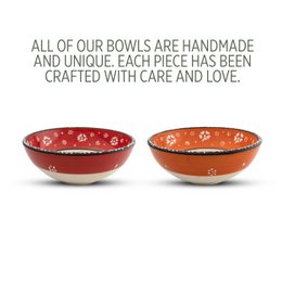 Decoratieve Keramische Kommen Set van 2/4- 12cm Handgemaakt