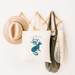 Cloth bag dragon - shopping bag fantasy