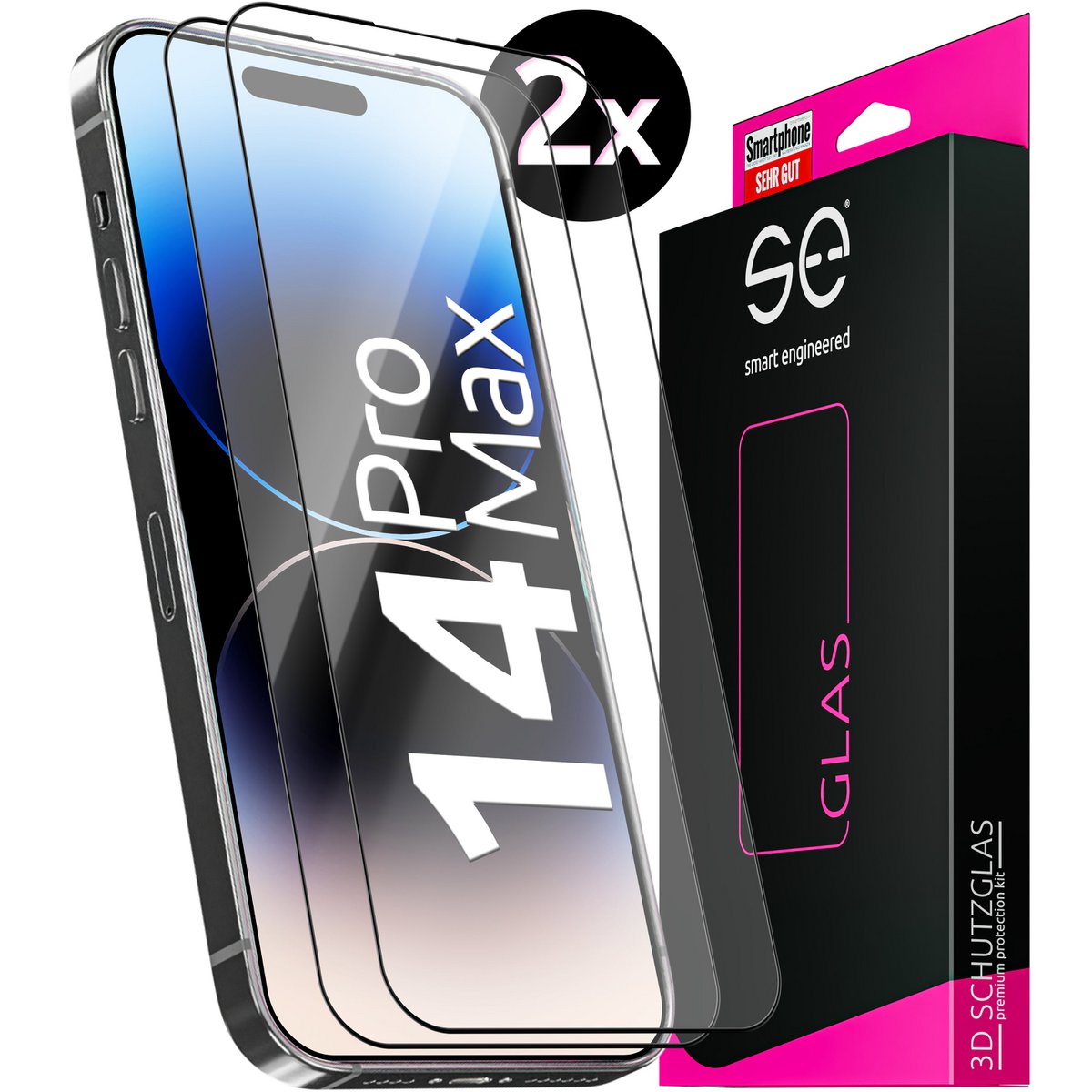 2x se® 3D de vidrio templado Apple iPhone 14 Pro Max