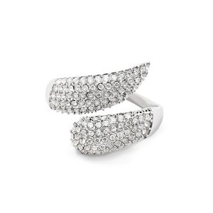 Verstelbare open ring met zirkon pavé