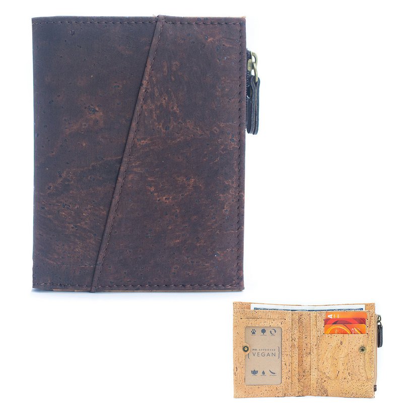 Klassisk brun kork bifold pung- BAG-2072