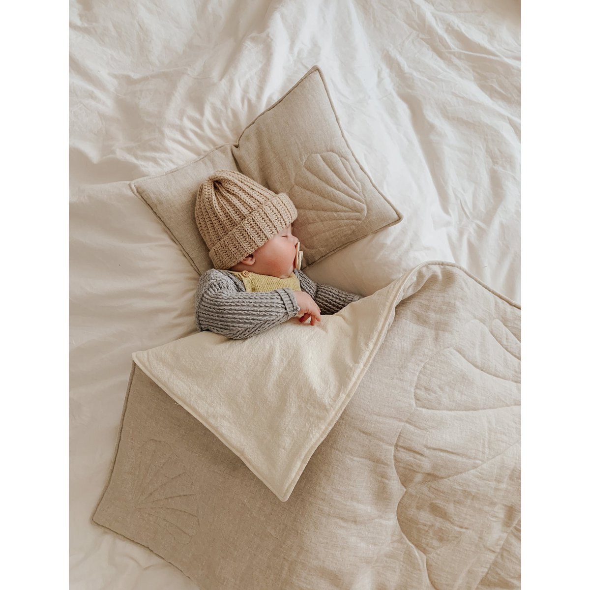 Linen shell child cover set "Sand"