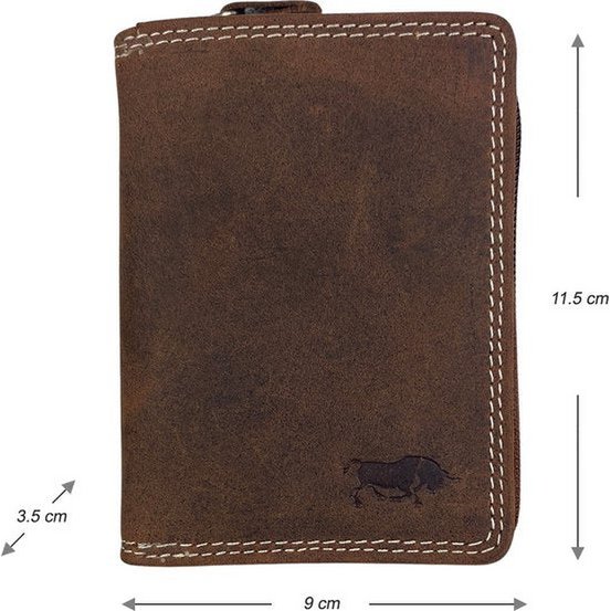 Arrigo RFID Ritersponnee di bufalo colorato di cognac per donne e signori