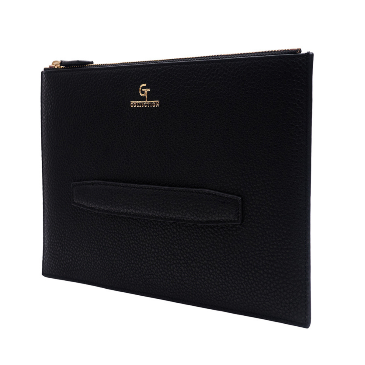 Leren handtas voor heren - Zwart met gouden details