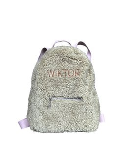Teddy children's backpack with an embroidered name - green