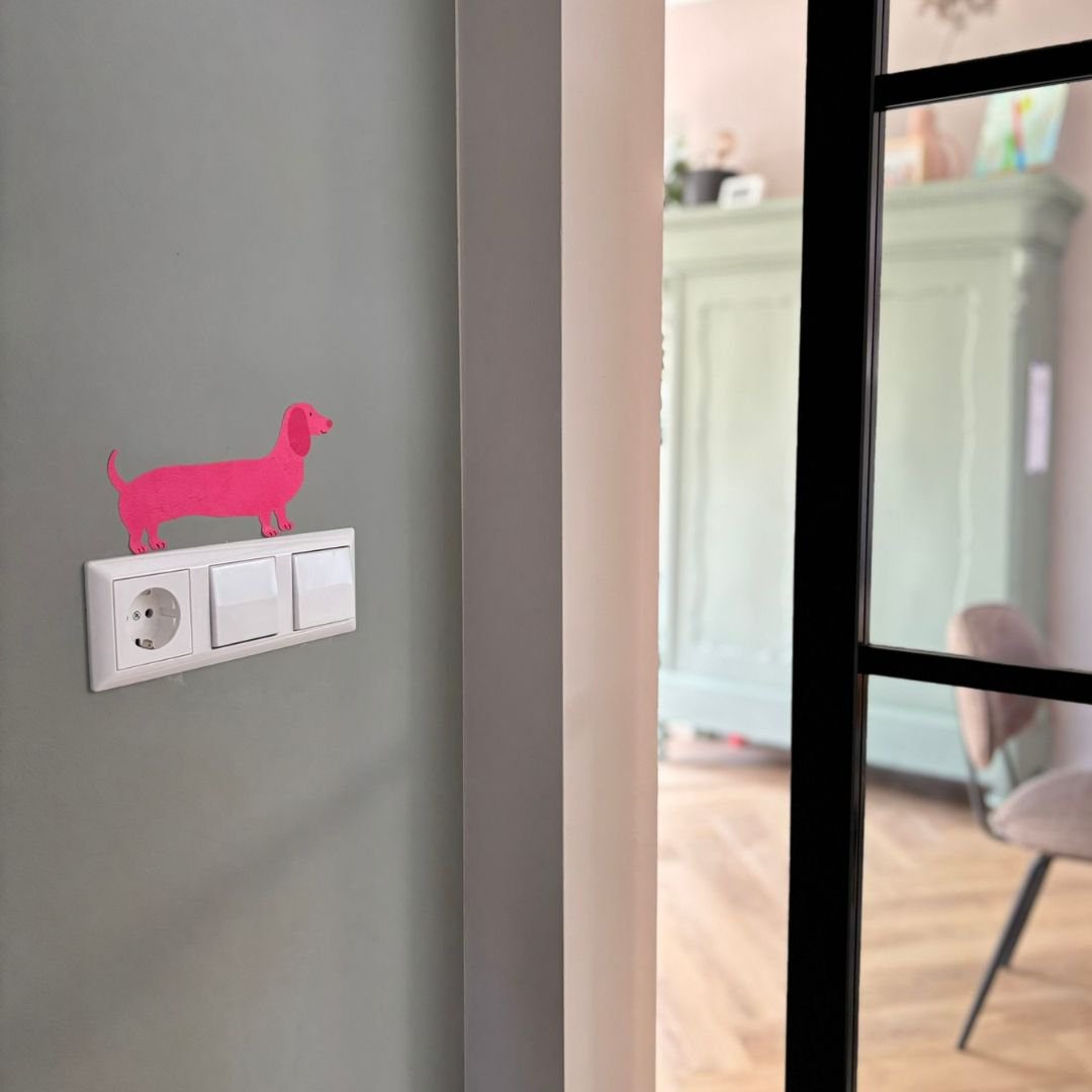 Teckel Mark roze * Muursticker