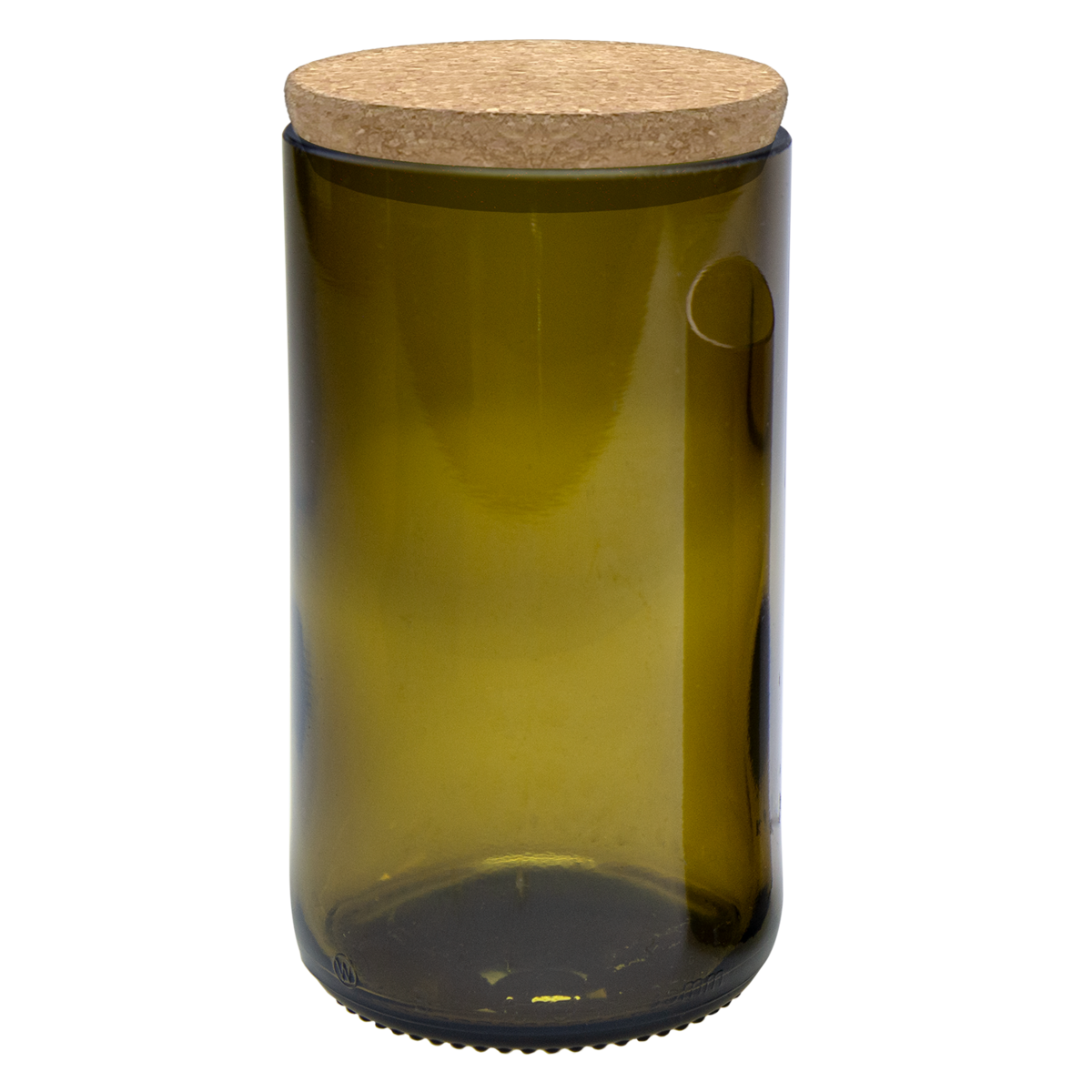 Upcycle glass with cork lid 400 ml made from a bottle