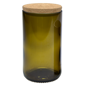 Upcycle glas met kurkdeksel 400 ml gemaakt uit een fles