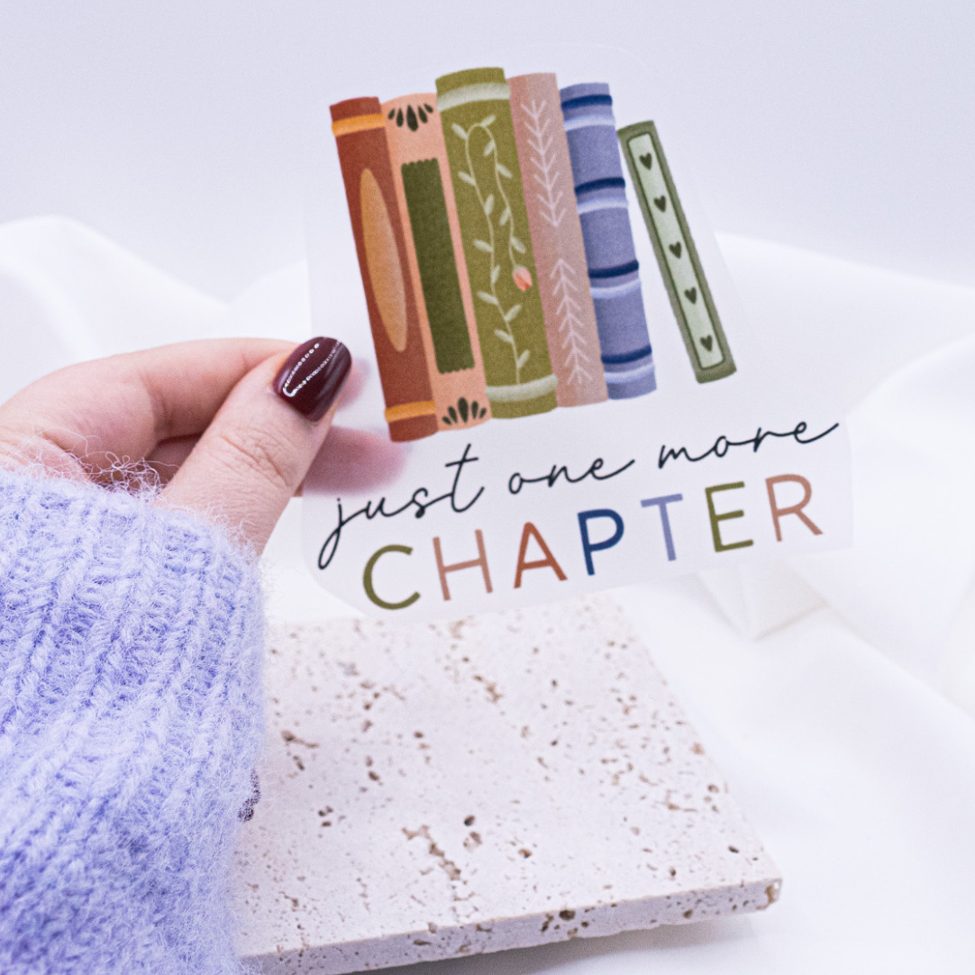 Iron-on picture books reading "One more Chapter" patch - gift shirt decorate book