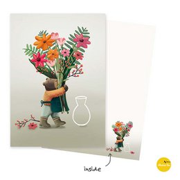 Greeting card Bloemenbeer