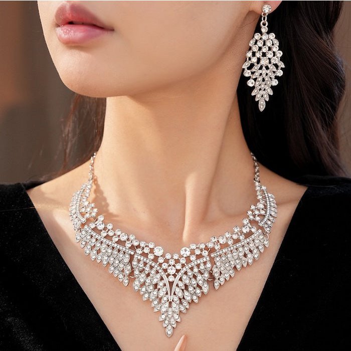 Grand Cascade Crystal Bridal Jewelry Set