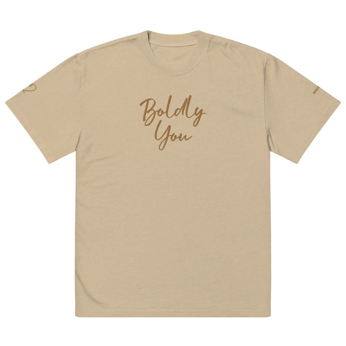 Boldly You Oversized falmet t-shirt med gammelt guldbroderi