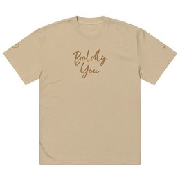 Boldly You Oversized falmet t-shirt med gammelt guldbroderi