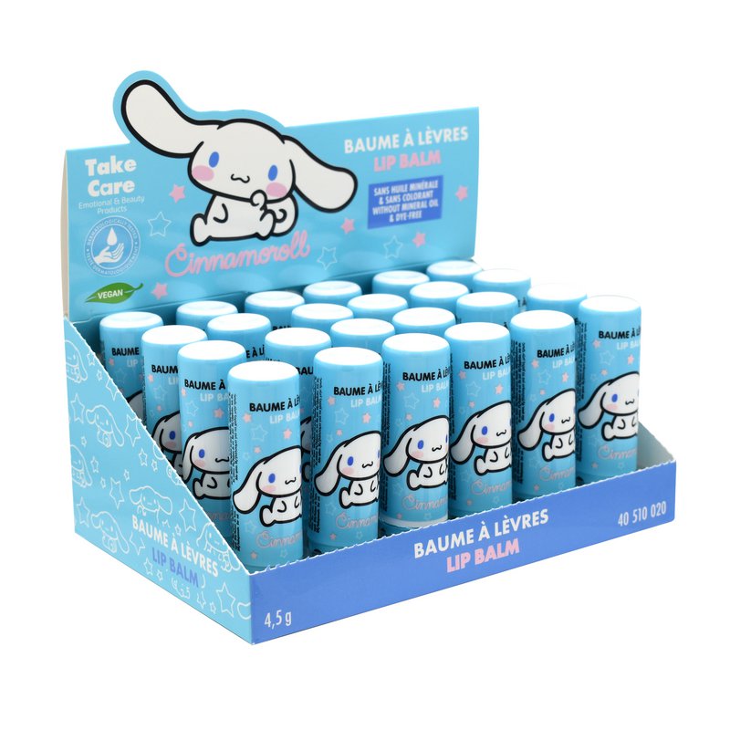Cinnamoroll Lot 24 Teile Lippenbalsam, Lippenpflege, Duft, Geschmack, Erdbeer, Süßigkeiten, Flüssigkeitszufuhr, Kinder, Veganer, 5 g, passen