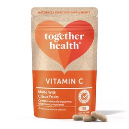 Vitamin C supplement made with citrus fruits, providing antioxidant support and immune system benefits.