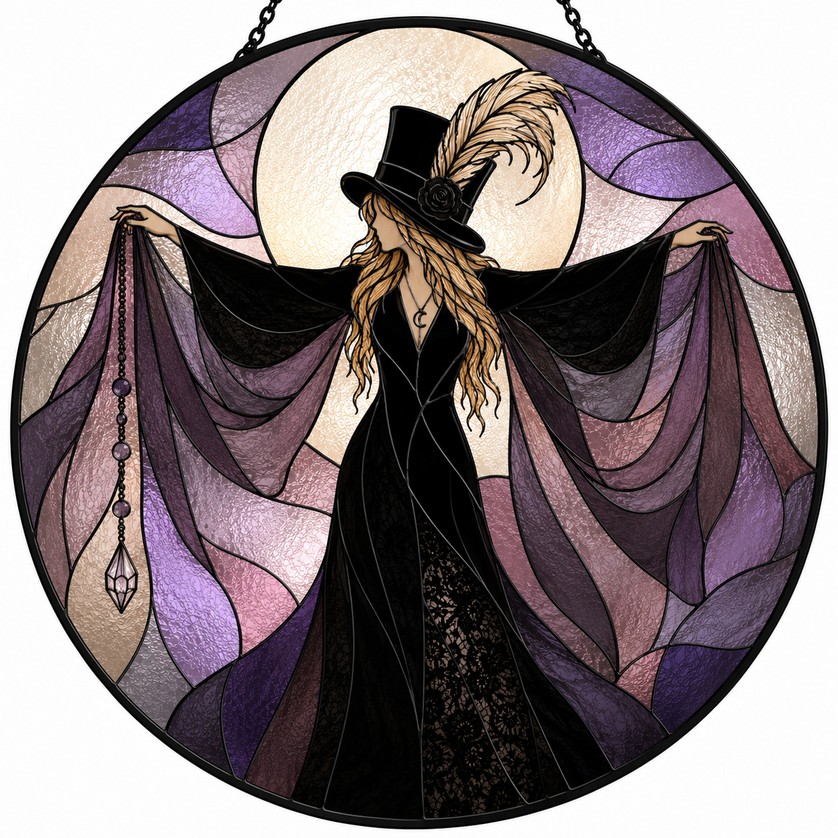 Von Stevie Nicks inspirierter Sonnenfänger im Buntglas-Stil – limitierte Auflage | 16 cm (Vorbestellung)
