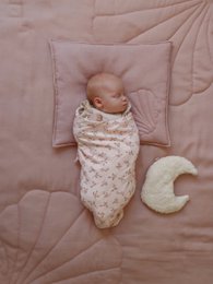 Linnen schelp kinderovertrekset "Poederroze" Groot formaat