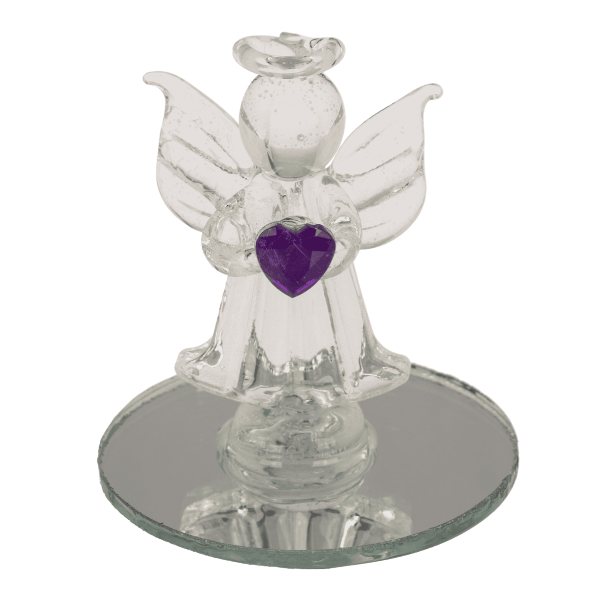 Glass Angel with Heart, 5 cm,