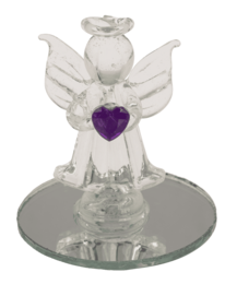 Glass Angel with Heart, 5 cm,
