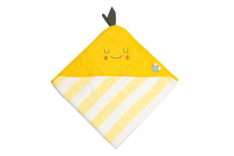 Terry Cotton Baby Hooded Towel Lola Lemon