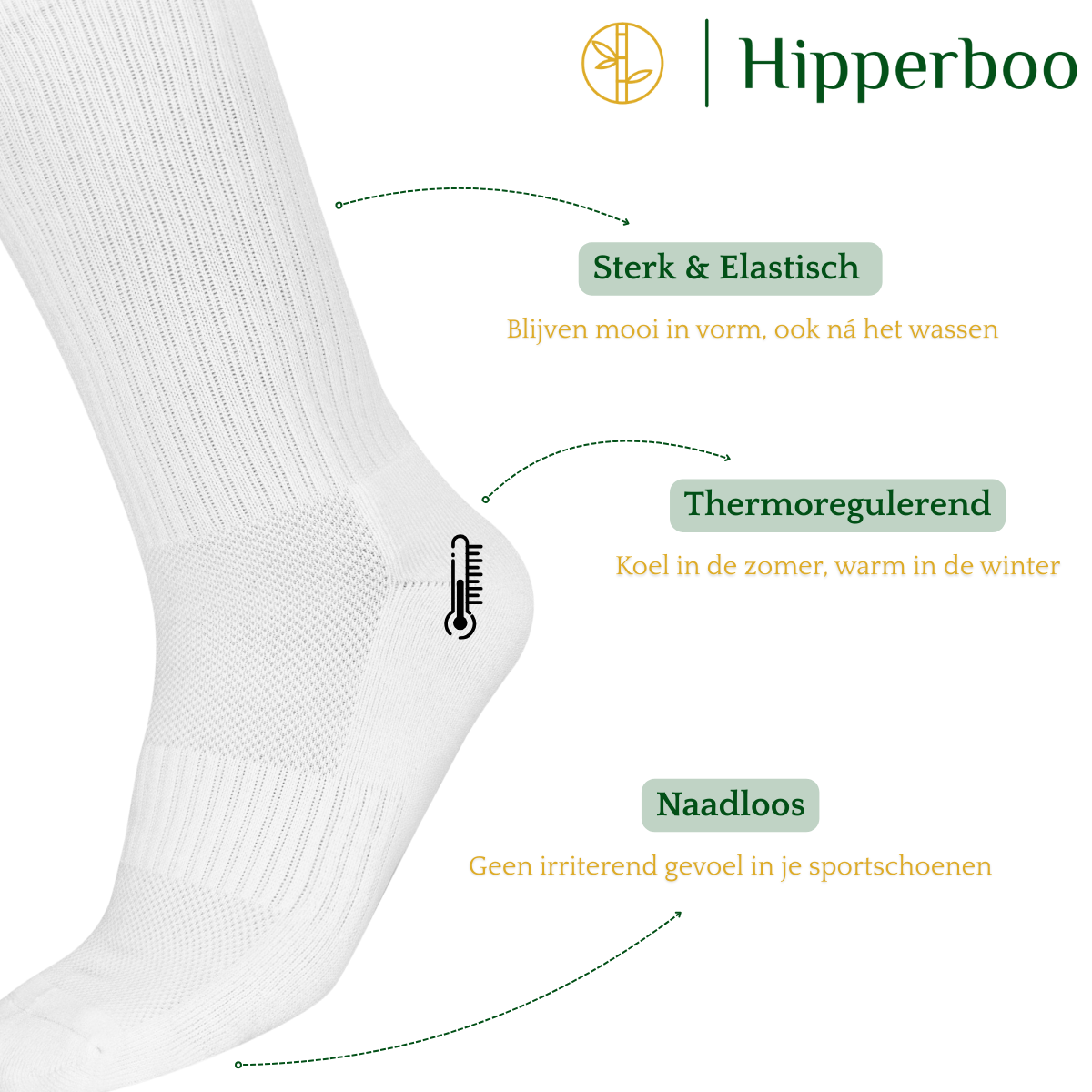 Hipperboo® 3 oder 6 Paar Bambus-Sportsocken | Tennissocken | Laufsocken | Nahtlos | Schwarz oder Weiß | Mehrere Größen