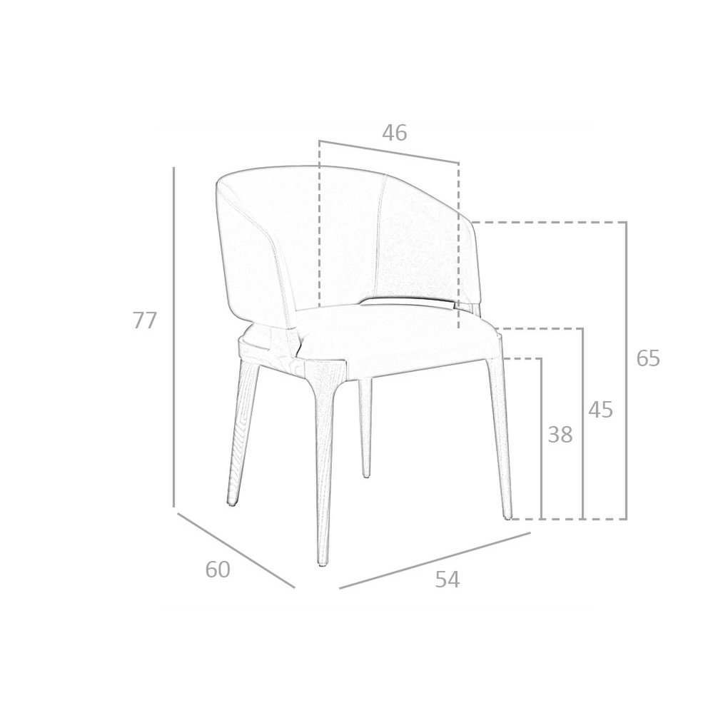 Leatherette dining chair with walnut ash structure