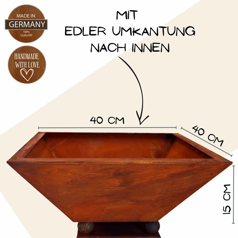 Rust dekoration blomstersøjle Flori | Patina havesøjle lavet af metal med forskellige skaller | Havedekoration vintage