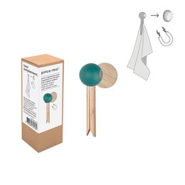Clip magnetica in legno "Pinch me" per appendere strofinacci - 4 colori