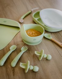 Siliconenlepel en vork van Olive Green