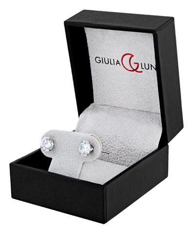 Giulia Luna stainless steel stud earrings in box