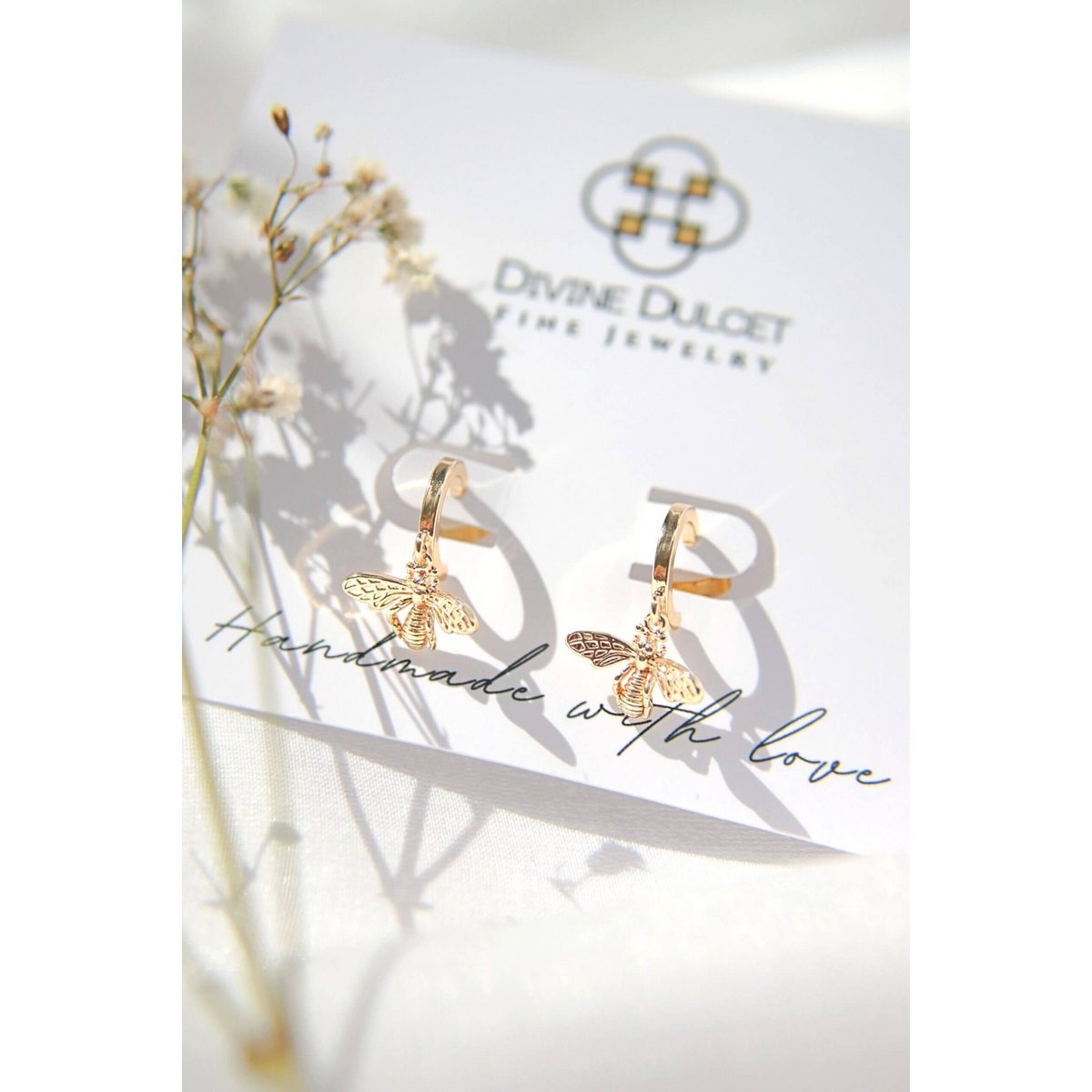"Ape d'oro" | Orecchini a cerchio con ape 24K