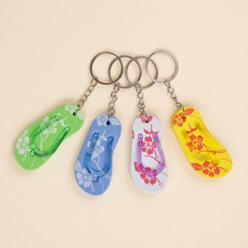 Foam Flip Flop Keychain Beach Key Ring