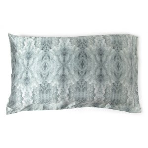 Deep Grey Print Silk  Pillow Case