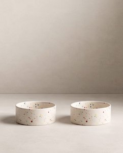 New Party Pet Bowl 14cm Set 2 White