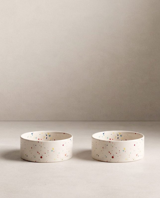 New Party Pet Bowl 14cm Set 2 White