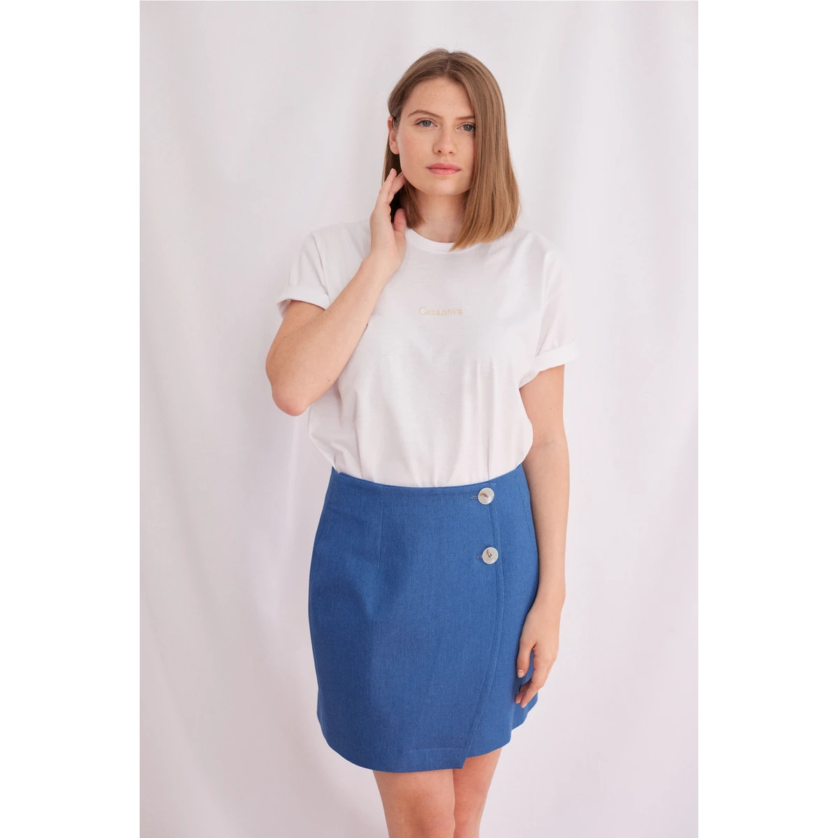 Falda de cartera azul