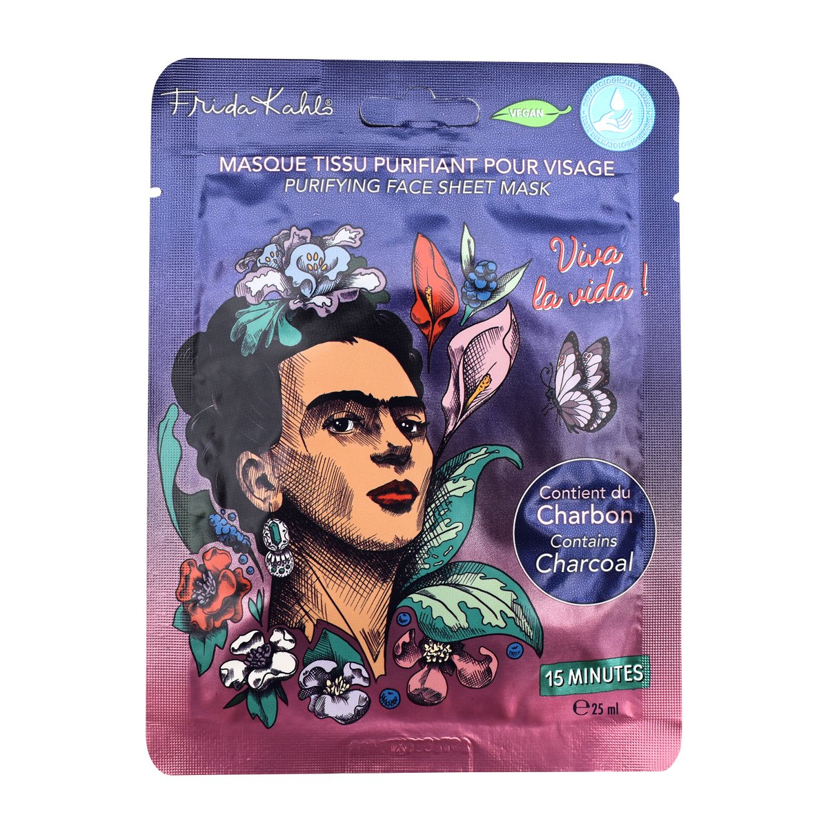 Frida Kahlo - Charcoal Sheet Mask for Face - 25 ml