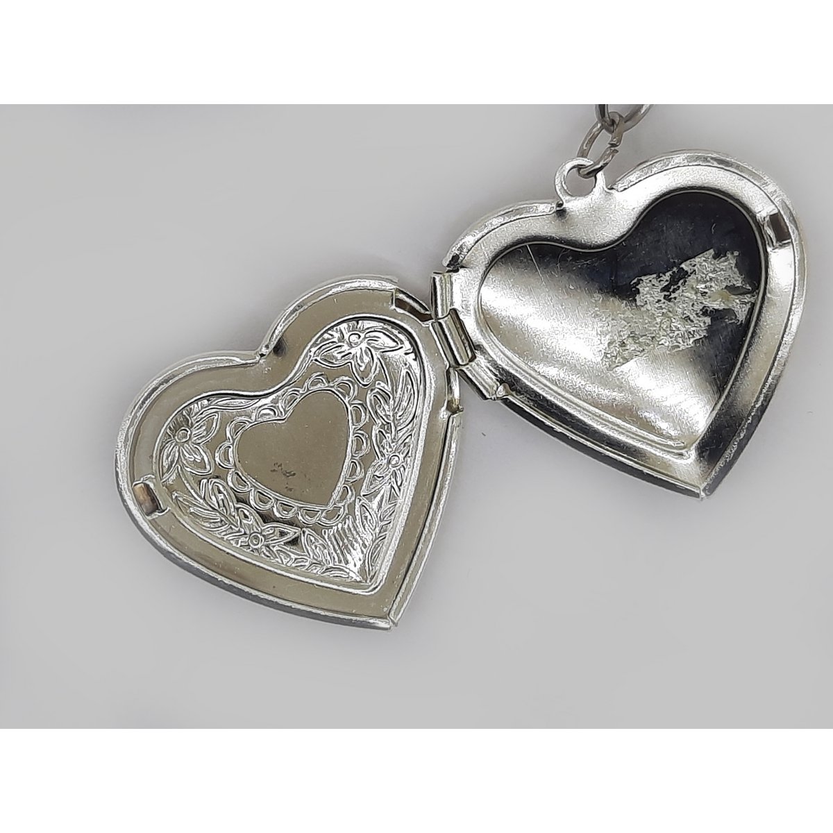 #112 Vintage medaillon parel ketting met labradoriet edelsteen