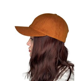 Tobacco Brown Linen Baseball Cap | Varm minimalistisk kasket | Premium følelse