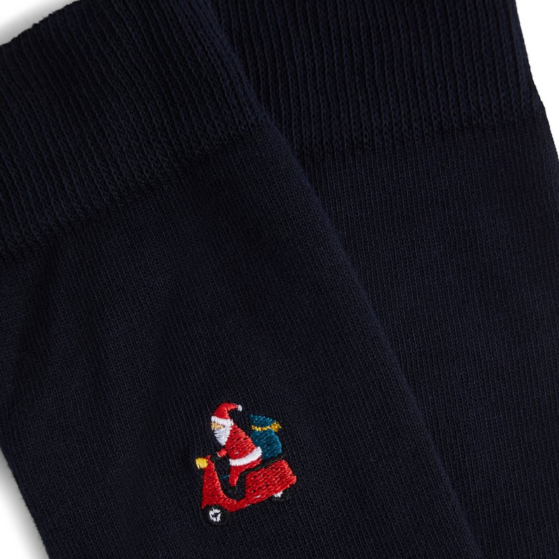 Bio Socken Santa Vespa - Schwarze Socken mit Weihnachtsmann, Xmas